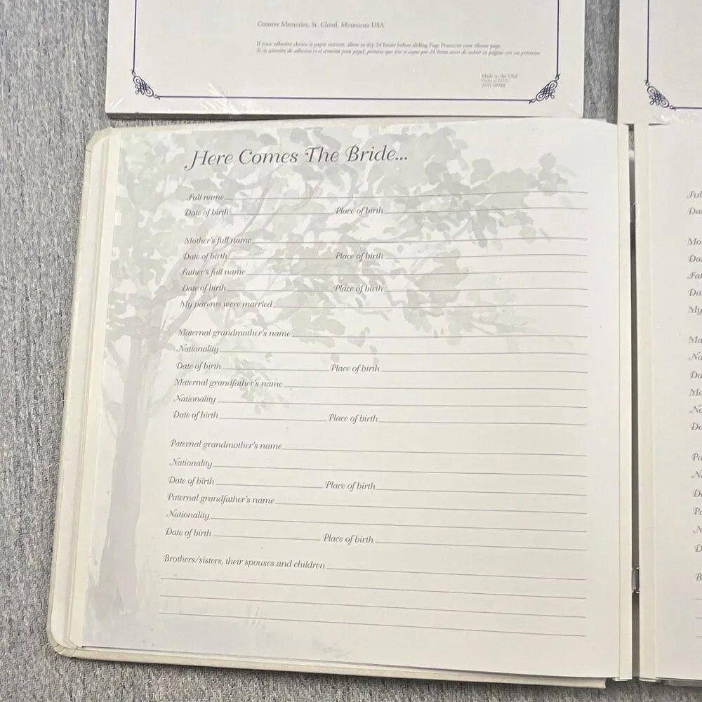 Creative Memories Wedding Scrapbook Album excellent Bundle 2 Pack Page Protector